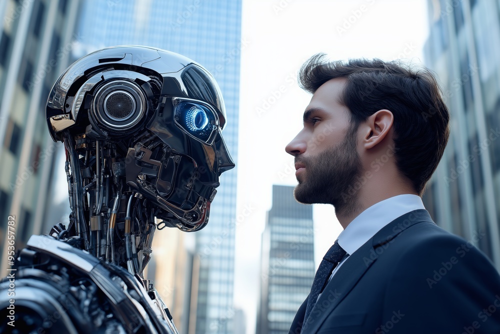 Aufkleber Our research explores HumanRobot Interaction in a business ecosystem where automation and advanced technology enhance collaboration and communication across various sectors and industries
