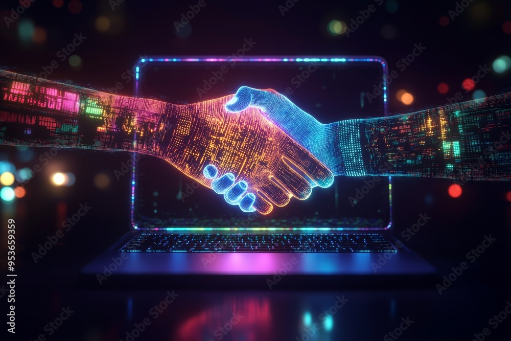 Poster digital partnership a new era of business collaboration is transforming industries and entrepreneurs