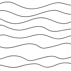 Thin line wavy abstract vector background. Curve wave. Line art striped graphic template. Vector...