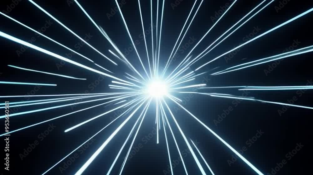 Poster light rays bursting from central point on dark background dynamic energy explosion concept bright sp