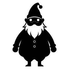 Santa Claus icon black silhouette vector illustration on a white background