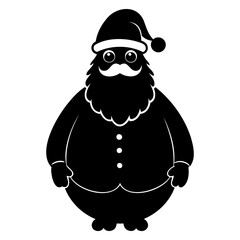 Santa Claus icon black silhouette vector illustration on a white background