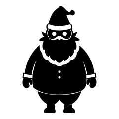 Santa Claus icon black silhouette vector illustration on a white background