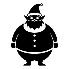 Santa Claus icon black silhouette vector illustration on a white background