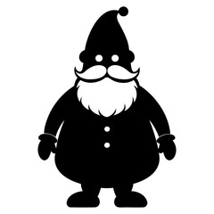 Santa Claus icon black silhouette vector illustration on a white background
