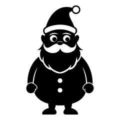 Santa Claus icon black silhouette vector illustration on a white background