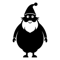 Santa Claus icon black silhouette vector illustration on a white background
