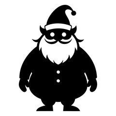 Santa Claus icon black silhouette vector illustration on a white background