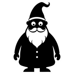 Santa Claus icon black silhouette vector illustration on a white background