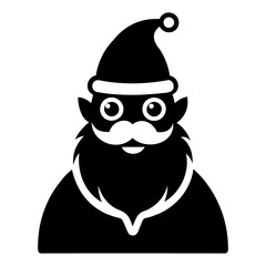 Santa Claus icon black silhouette vector illustration on a white background