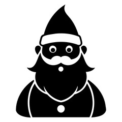 Santa Claus icon black silhouette vector illustration on a white background