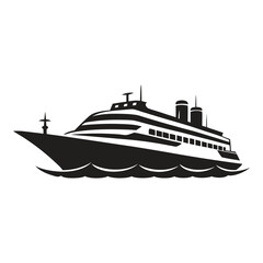 Obraz premium cruise ship Elegant Ocean vector Silhouette Graphic in Nautical Style
