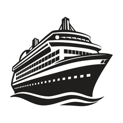 Obraz premium cruise ship Elegant Ocean vector Silhouette Graphic in Nautical Style