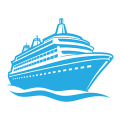  cruise ship Elegant Ocean   vector  Silhouette Graphic in Nautical Style