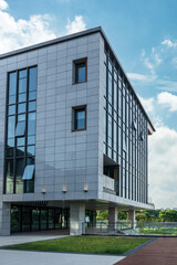Modern Architectural Marvel: Contemporary Structure with Glass Facade