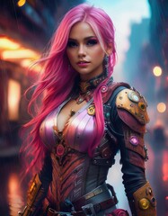 Fototapeta premium woman with purple hair