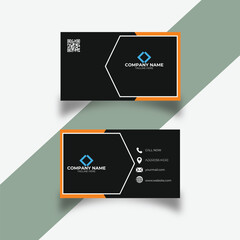 Modern and simple business card design with yellow and dark black color