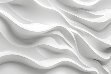 Obraz premium Wave pattern on white wall evoking calm and relaxation.