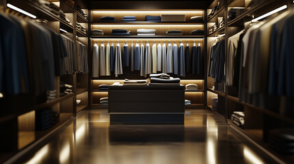 Stylish men's suit. Men's clothing. Clothing store. Shopping in boutiques.