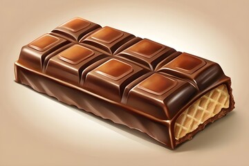 Obraz premium chocolate bar on white background