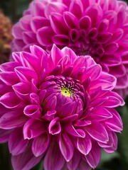 Close-up of Vibrant Pink Dahlias in Full Bloom