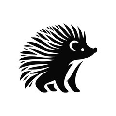Adorable Hedgehog Vector Illustration: Perfect Silhouette for Children's Book and Nature Graphics