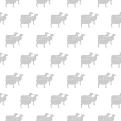 Sheep icon Seamless pattern on white background
