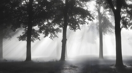Obraz premium trees in the fog