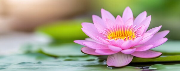 Gorgeous wallpaper with vibrant water lilies as a background