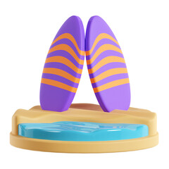 surfboard 3d icon