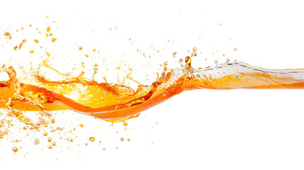 yellow Splash with drip and melting sauce splashing, liquid swirl, cut out, isolated on transparent or white background, png