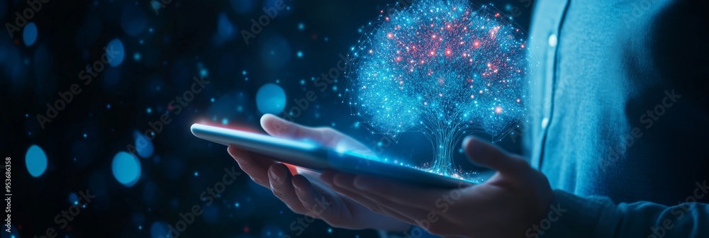 Poster harnessing technology exploring the future of business innovation and growth opportunities presents 
