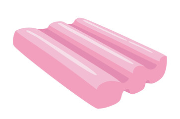 Pink popsicle flat vector illustration showcasing a sweet frozen dessert with smooth gradient colors featuring various red tones on a white backdrop