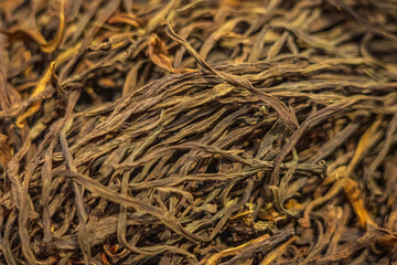 Organic Loose Black Tea Leaves Texture Background