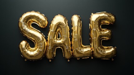 Bright golden letters express excitement for a special sale event, catching attention