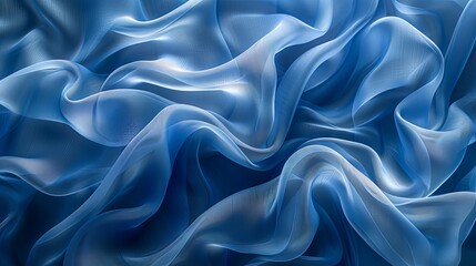 Obraz premium Floating blue fabric