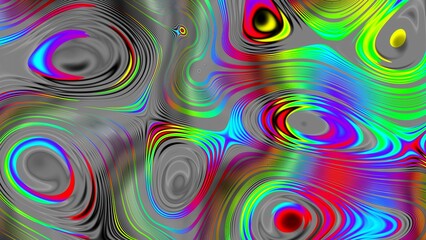 Liquid shapes abstract holographic 3D wavy background