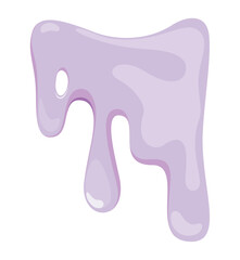 A purple dripping shape with smooth curves and gradients flat vector illustration representing a liquid substance or abstract design