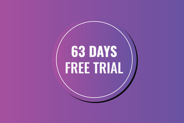 63 day free trial banner design. 63 days free banner background
