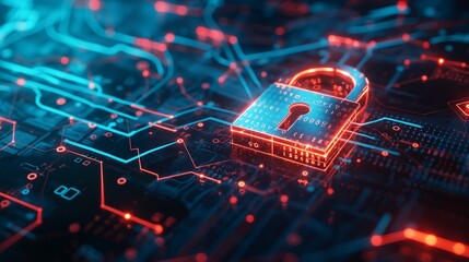 High-Definition 3D Render of a Padlock Symbolizing Data Protection