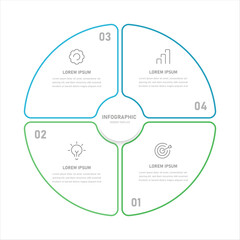 A thin linear infographic consisting of 4 stages. Infographics for business presentations