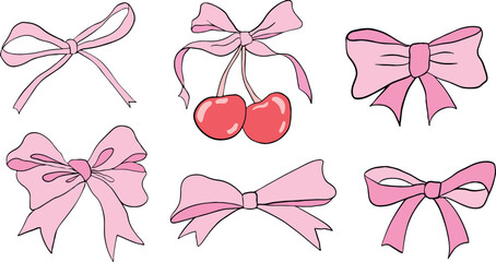 set of pink bows 