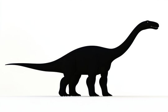recommend clip art: A silhouette of a dinosaur, likely a brachiosaurus, against a white background.