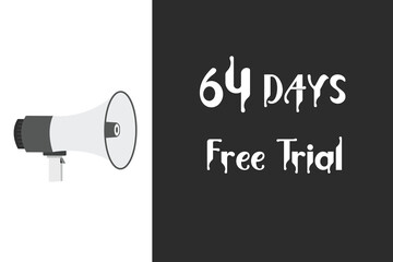 64 day free trial banner design. 64 days free banner background
