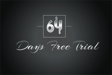 64 day free trial banner design. 64 days free banner background
