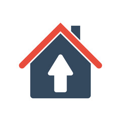 house with arrow up vector icon