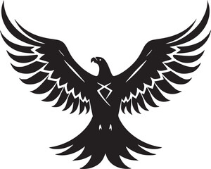 Obraz premium Soaring Eagle: A Powerful Vintage-Style Vector Illustration