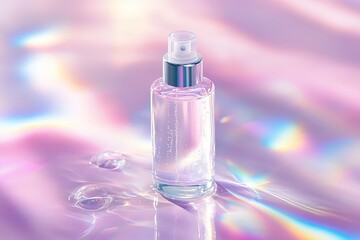 Transparent skin care product essence water refracts light shadow skin care. Generative Ai
