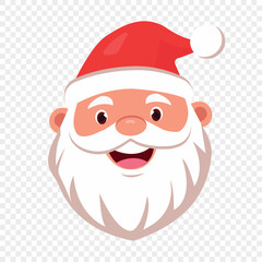 PrintChristmas Santa Claus greeting card vector template design. Merry Christmas and Happy New Year greeting with cute Santa Claus characters, on transparent background, Vector