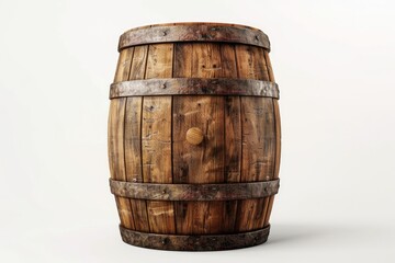 Obraz premium image of classic wood barrel on white background